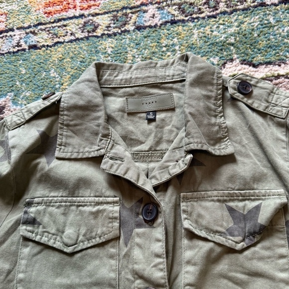 BLANKNYC Counting Stars Cotton Shirt Jacket Green Twill Buttons - Picture 5 of 8